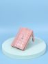 Crocodile Embossed Zipper Small Wallet