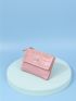 Crocodile Embossed Zipper Small Wallet