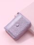 Flower Embossed Snap Button Small Wallet