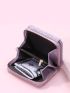 Flower Embossed Snap Button Small Wallet