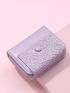 Flower Embossed Snap Button Small Wallet