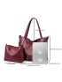 Large Capacity Shoulder Tote Bag With Square Bag
