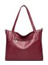 Large Capacity Shoulder Tote Bag With Square Bag