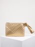 Metallic Quilted Knot Detail Square Bag