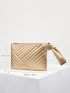 Metallic Quilted Knot Detail Square Bag