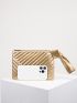 Metallic Quilted Knot Detail Square Bag