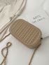 Mini Geometric Embossed Chain Square Bag