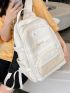 Letter Embroidery Patch Detail Functional Backpack