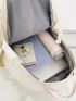 Letter Embroidery Patch Detail Functional Backpack