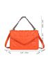 Neon Orange Quilted Chain Square Bag