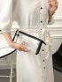 Clear Contrast Binding Square Bag