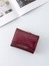 Crocodile Embossed Letter Graphic Small Wallet