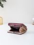 Crocodile Embossed Letter Graphic Small Wallet