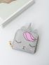 Cartoon Unicorn Graphic Glitter Detail Coin Case