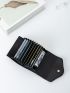 Checkered Pattern Snap Button Card Holder