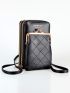 Embossed Detail Kiss Lock Phone Wallet