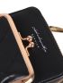 Embossed Detail Kiss Lock Phone Wallet