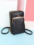 Embossed Detail Kiss Lock Phone Wallet
