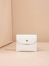 Quilted Detail Snap Button Card Holder