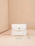Quilted Detail Snap Button Card Holder