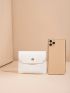 Quilted Detail Snap Button Card Holder