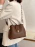 Metal Buckle Bucket Bag