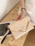 Crocodile Embossed Metal Decor Flap Square Bag