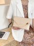 Crocodile Embossed Metal Decor Flap Square Bag
