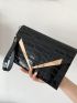 Crocodile Embossed Metal Decor Flap Square Bag