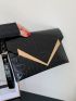 Crocodile Embossed Metal Decor Flap Square Bag