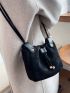Mini Minimalist Suede Drawstring Bucket Bag