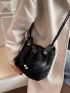 Mini Minimalist Suede Drawstring Bucket Bag