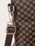 6pcs Geometric Graphic Metal Decor Shoulder Tote Bag Set