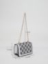 Mini Rhinestone Decor Flap Square Bag