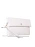 Litchi Embossed Lucky Clover Decor Flap Square Bag With Wristlet