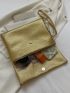Metallic Metal Decor Square Bag