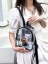 Mini Clear Letter Graphic Waterproof Classic Backpack