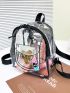 Mini Clear Letter Graphic Waterproof Classic Backpack