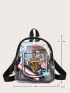 Mini Clear Letter Graphic Waterproof Classic Backpack