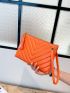 Chevron Quilted Tassel Decor Square Bag With Wristlet