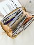 Crocodile Embossed Square Bag With Wristlet