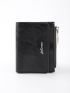 Letter Graphic Zipper Decor Small Wallet