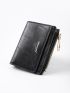 Letter Graphic Zipper Decor Small Wallet