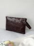 Crocodile Embossed Square Bag