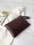 Crocodile Embossed Square Bag