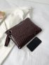 Crocodile Embossed Square Bag
