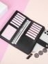 Snap Button Long Wallet With Card Holder