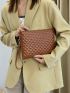 Quilted Detail Square Bag With Wristlet