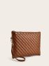 Quilted Detail Square Bag With Wristlet