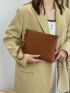 Quilted Detail Square Bag With Wristlet